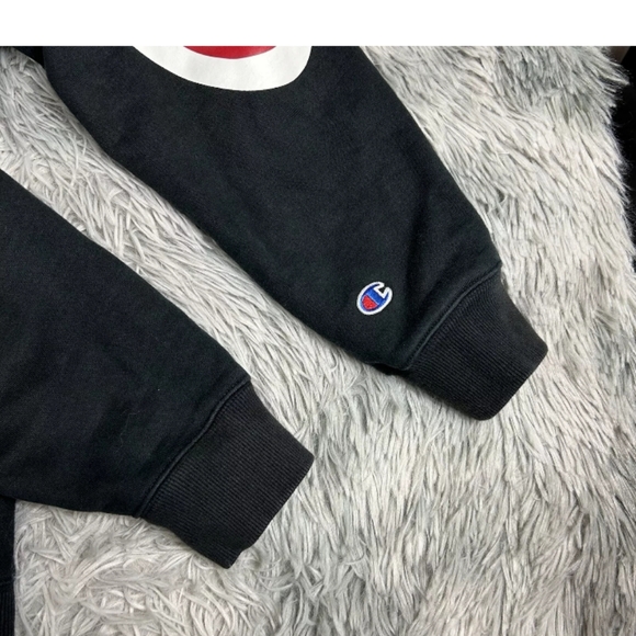 SUPREME x CHAMPION Collab Heavyweight Black Spell out Hoodie SS18 - Picture 9 of 14